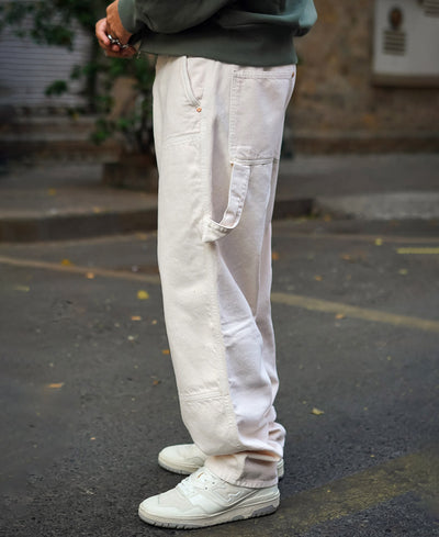 Cream Baggy Fit Denim Jeans