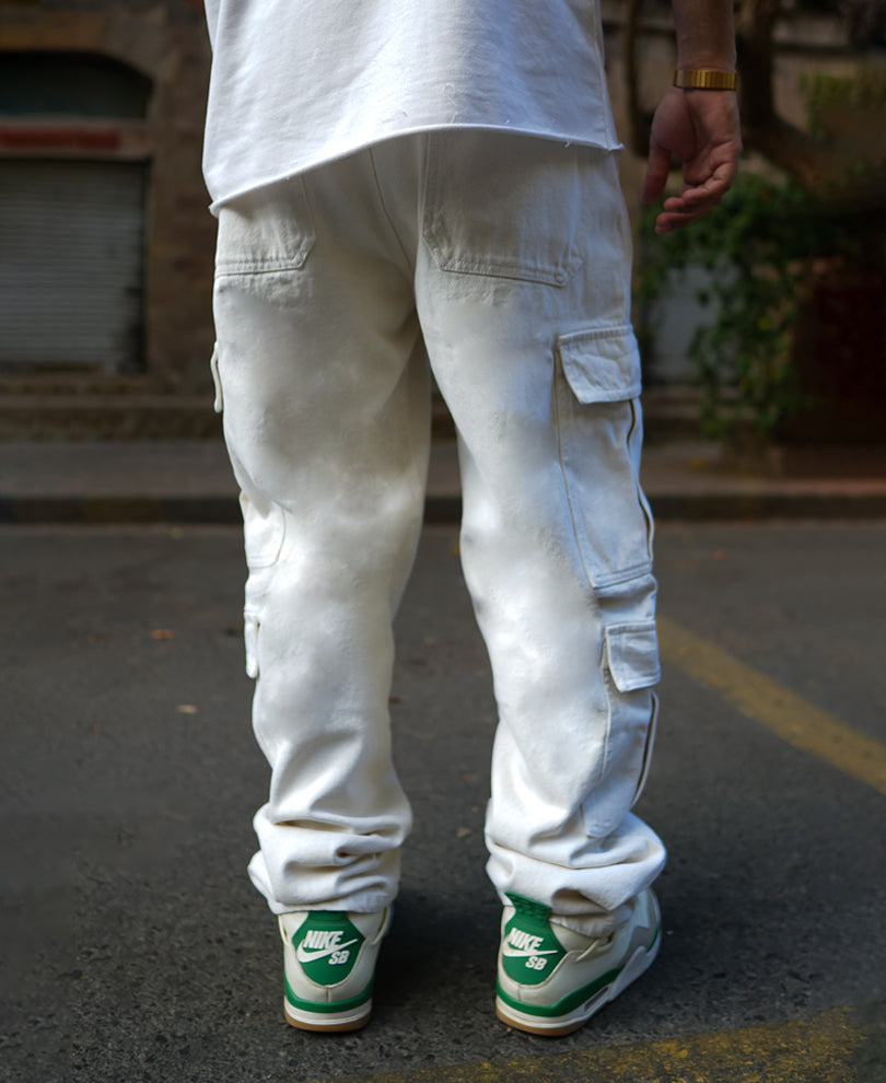 Off White Denim Cargo Pants