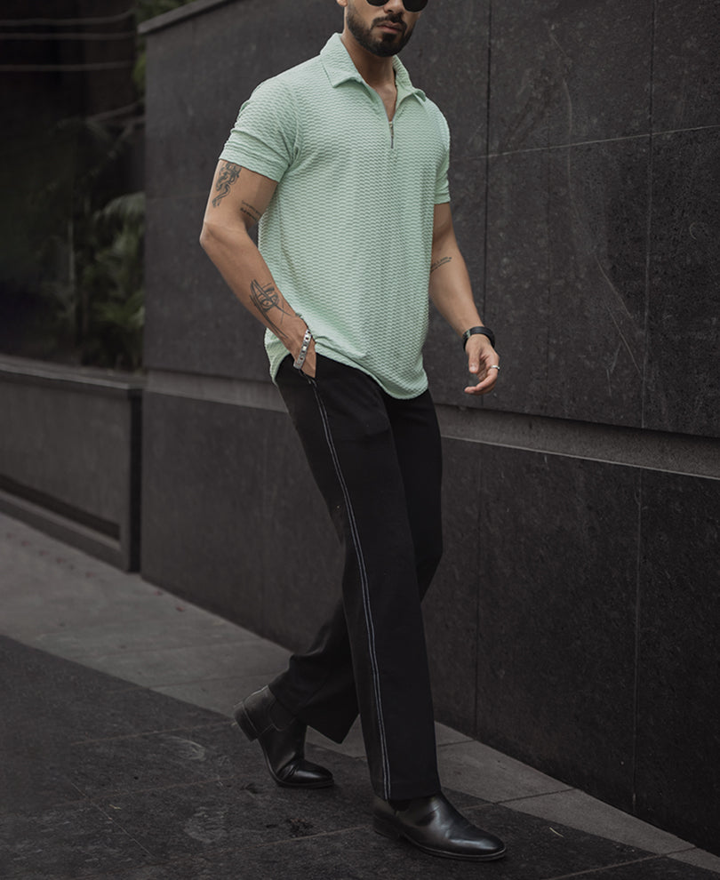 Mint Green Regular Fit Half Sleeves Tshirt
