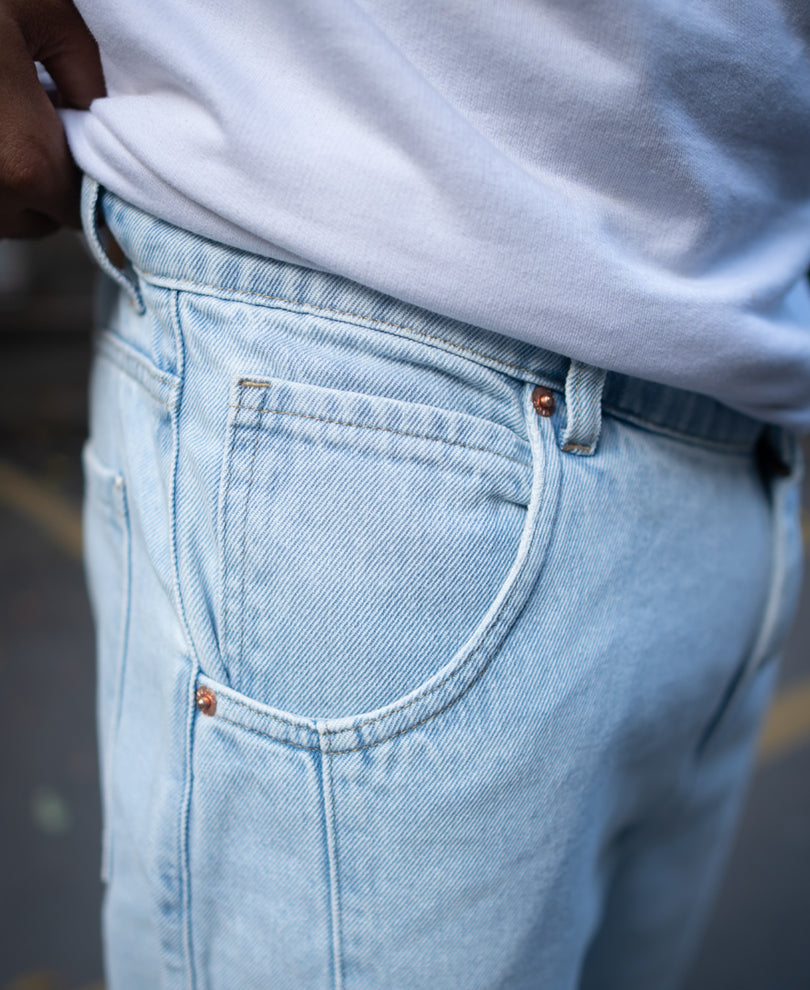 Sky Blue Denim Baggy Fit Jeans