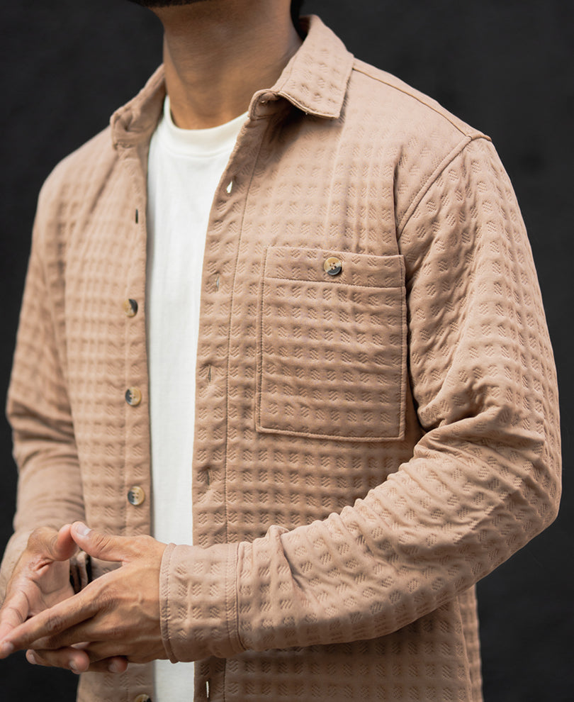 Dark Beige Regular Fit Full Sleeves Shirt