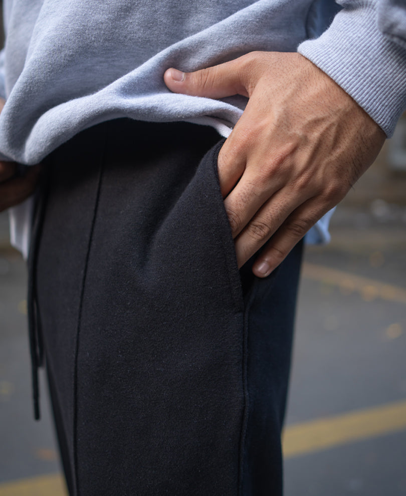 Black Track Pant Baggy Fit