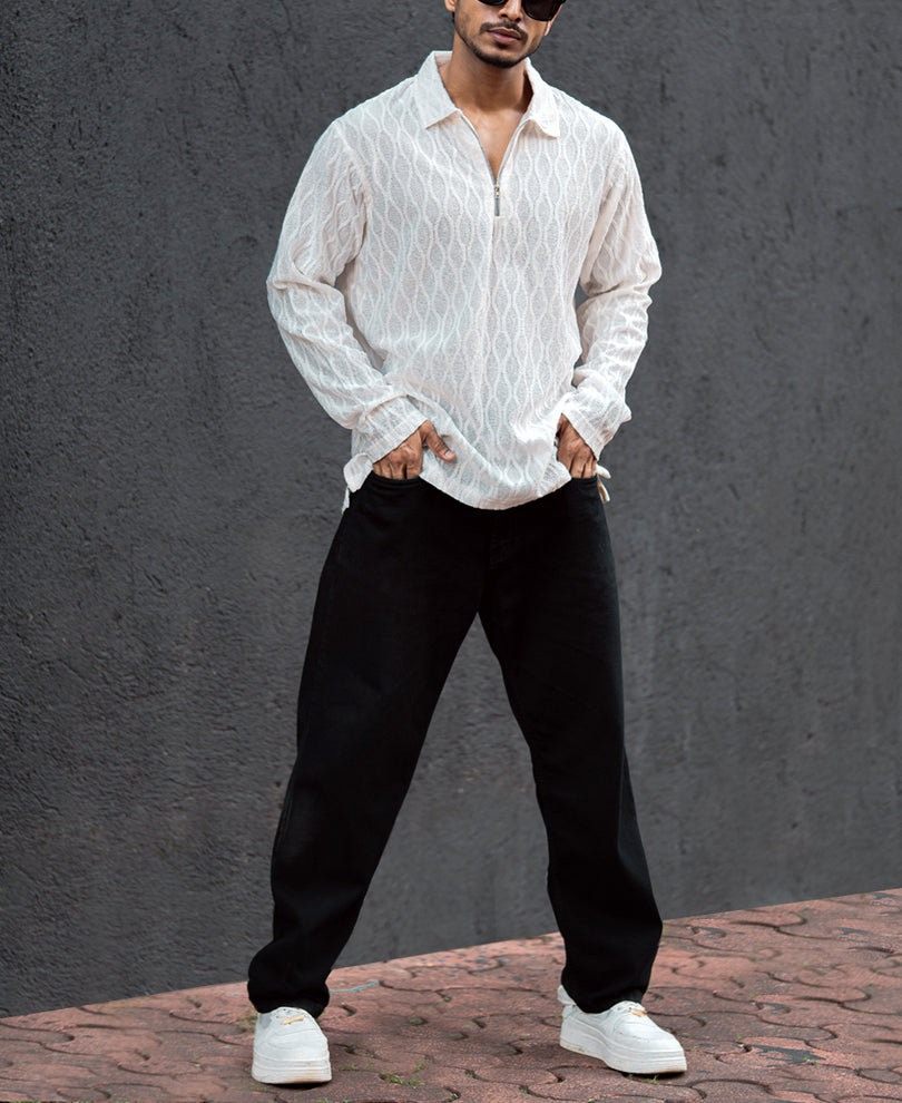 White Structured Polo Shirt