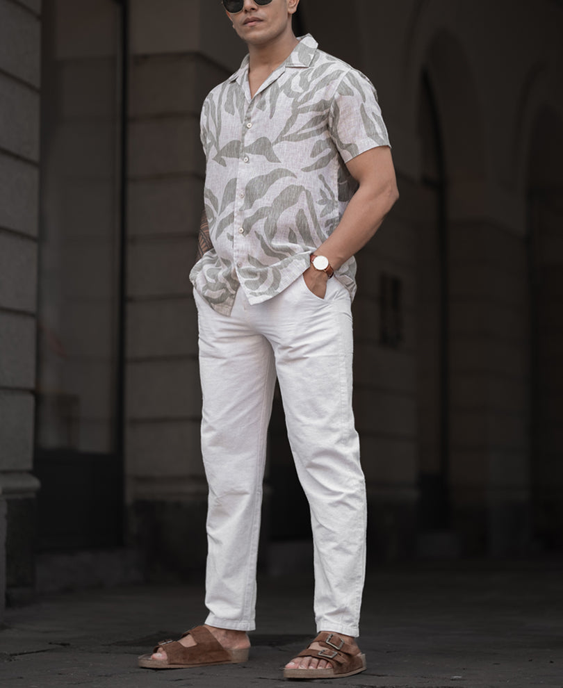 Light Green Regular Fit Half Sleeves Shirt