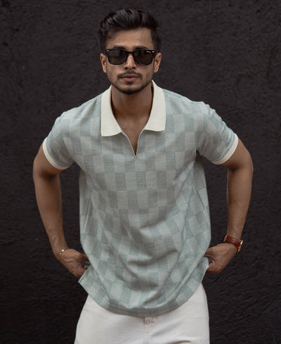 Sky Grey Regular Fit Half Sleeves T-Shirt