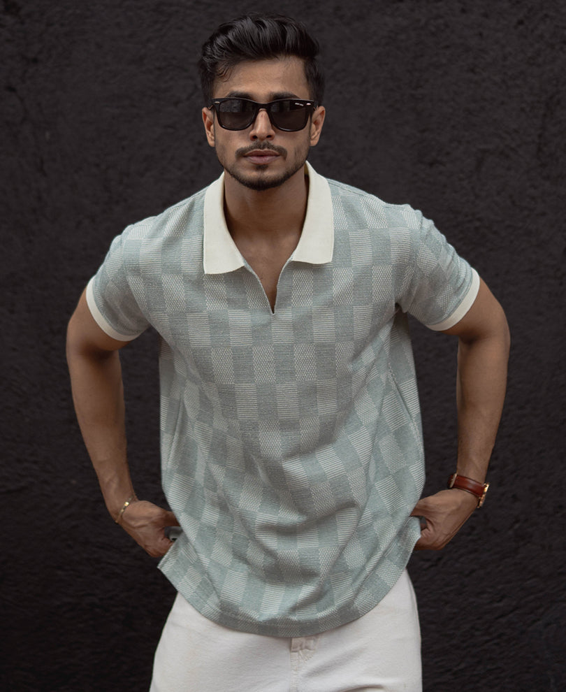 Sky Grey Regular Fit Half Sleeves T-Shirt