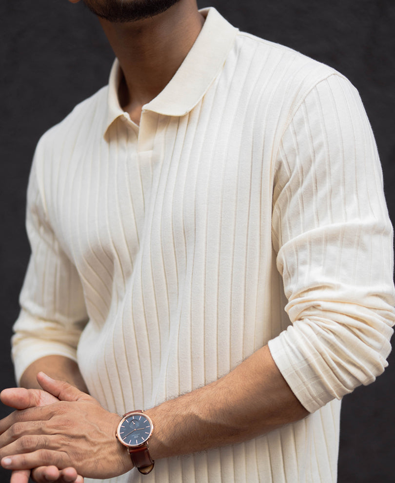 Alabaster Regular Fit Full Sleeves T-Shirt