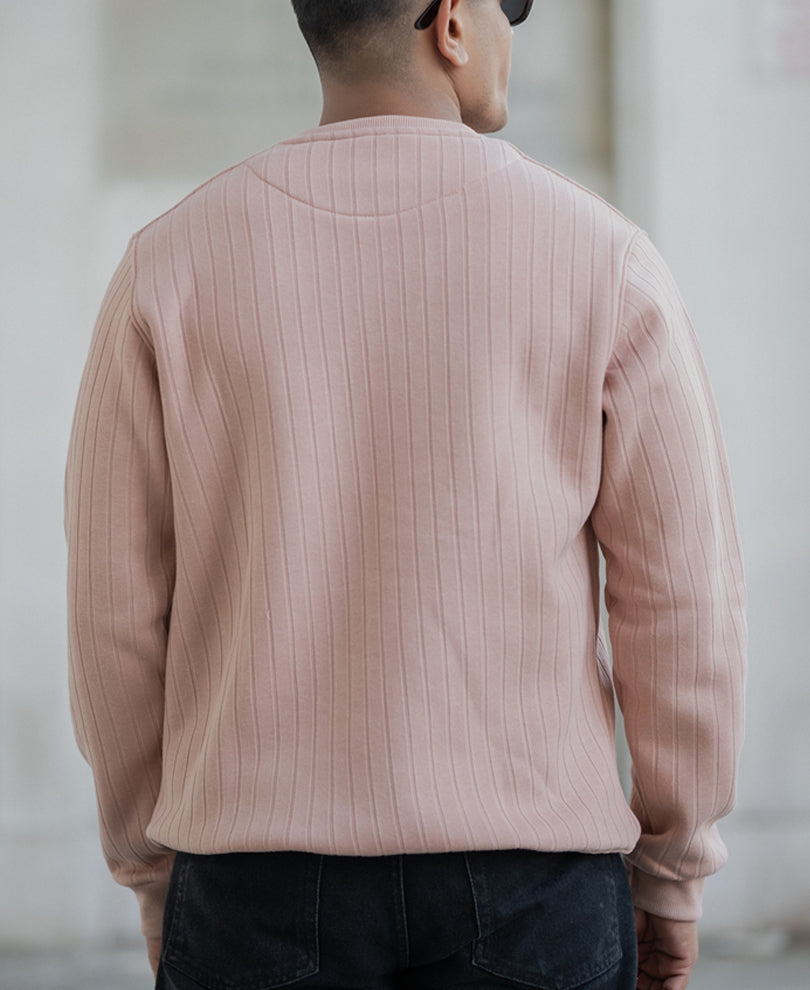 Dusty Peach Regular Fit Full Sleeves T-Shirt