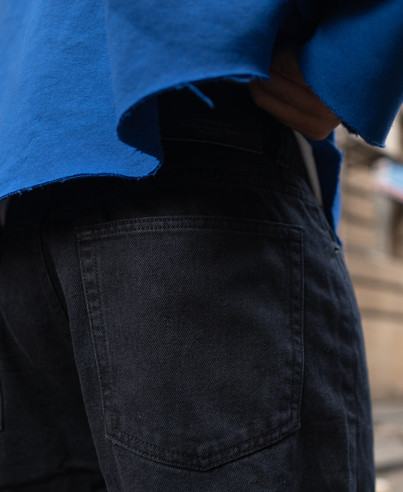 Carbon Black Basic Denim Baggy Fit Denim Jeans
