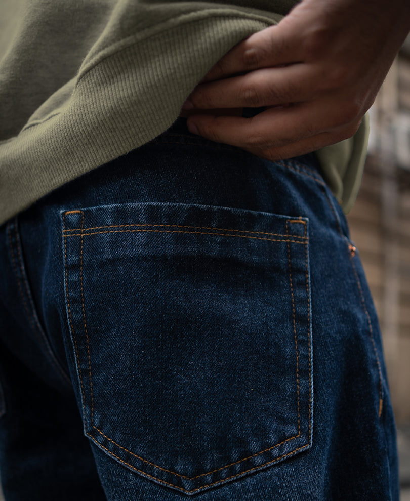 Dark Blue Baggy Fit Denim Jeans