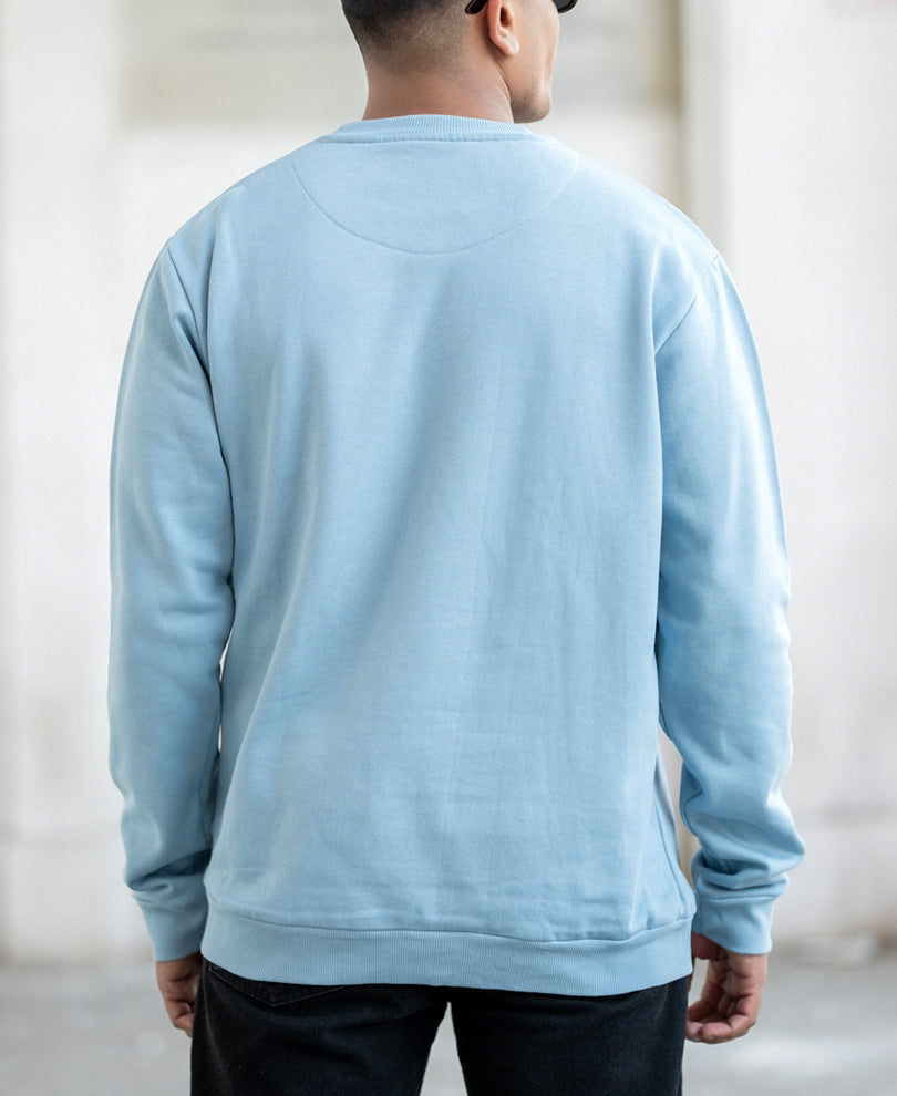 Sky Grey Regular Fit Full Sleeves T-Shirt