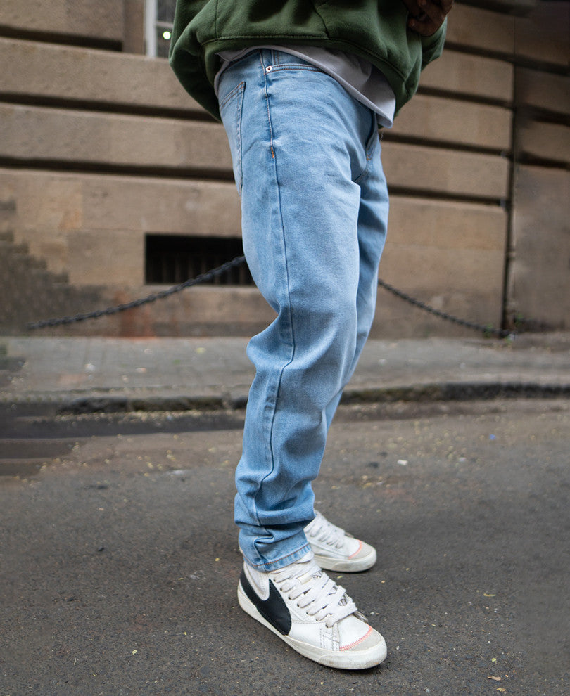 Sky Blue Regular Fit Jeans