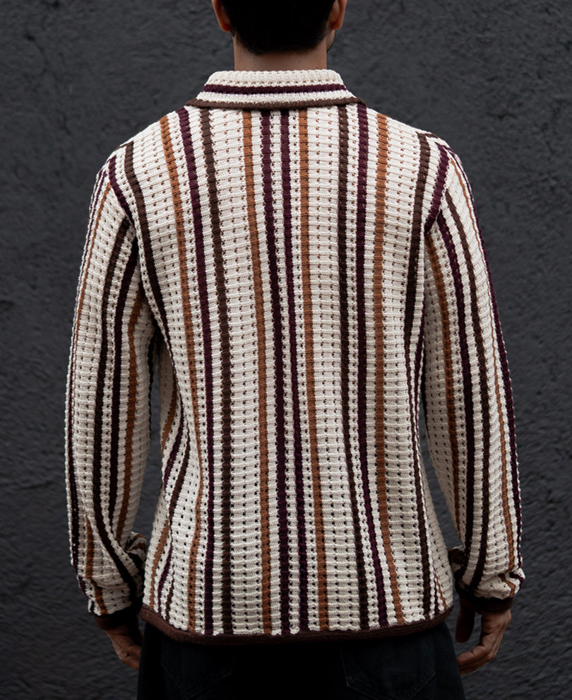 Multi Colour Stripes Regular Fit Full Sleeves Shirt