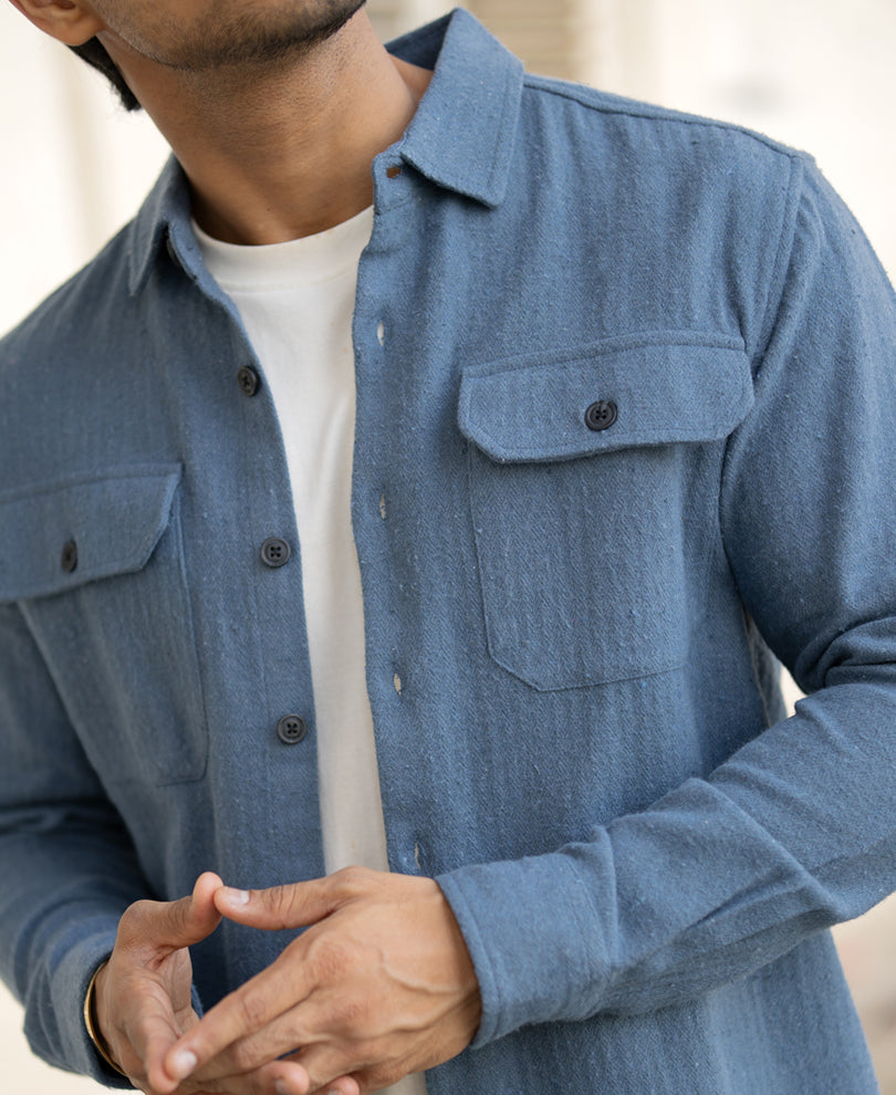 Blue Flannel Overshirt
