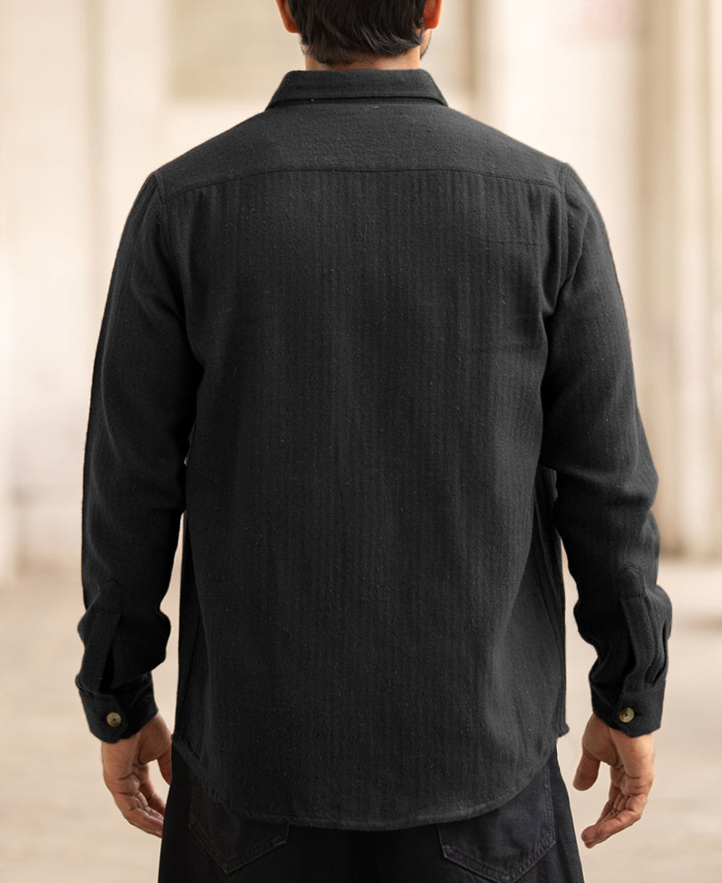 Black Flannel Overshirt