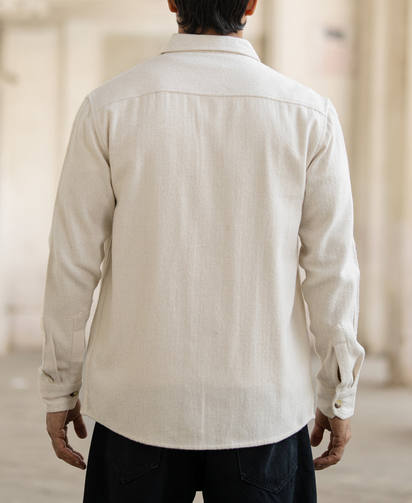 Cream Flannel Overshirt