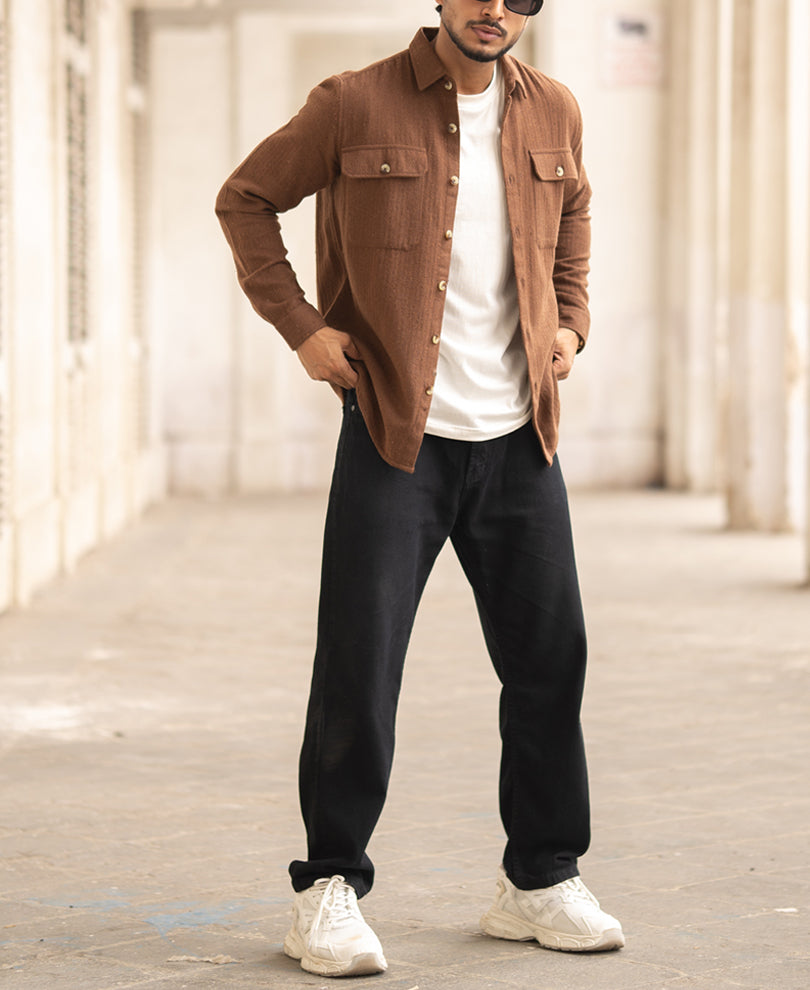 Brown Flannel Overshirt