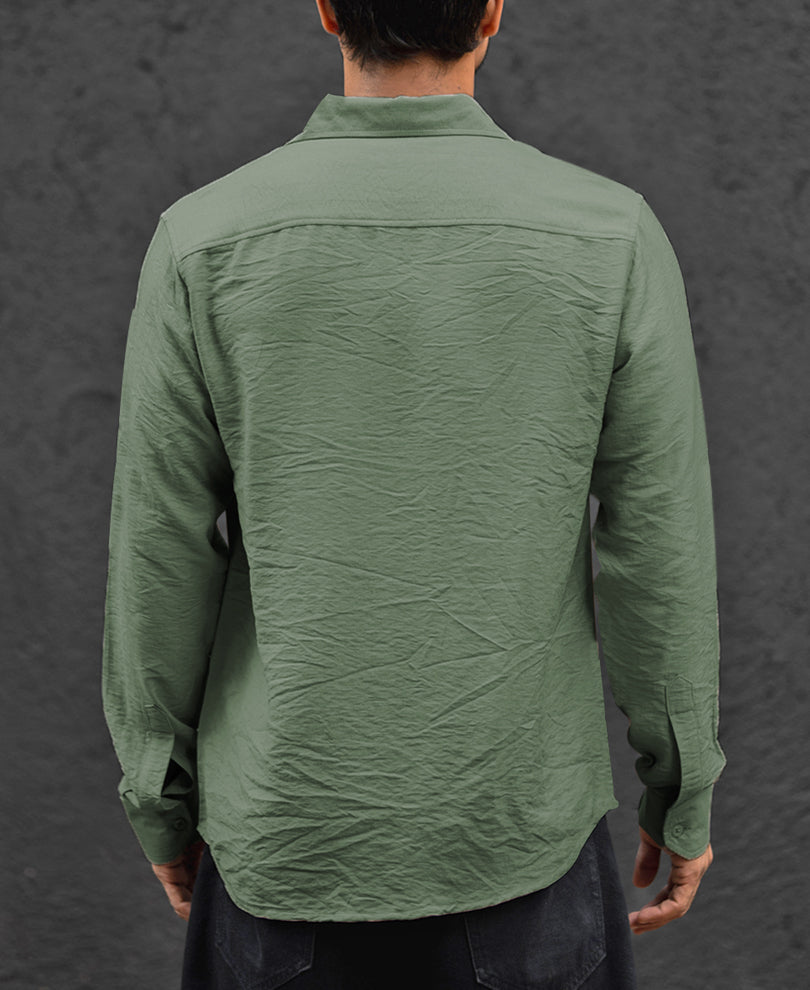 Light Green Regular Fit Full Sleeves Shirt