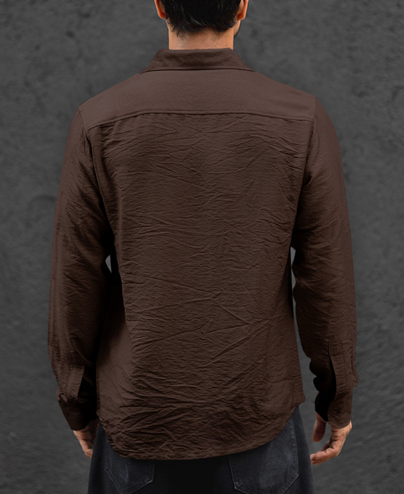 Brown Full Sleeves Regular Fit Shirt