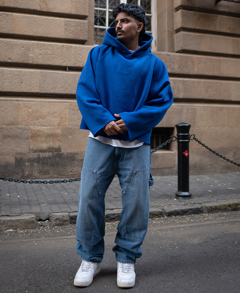 Blue Baggy Fit Basic Denim Jeans