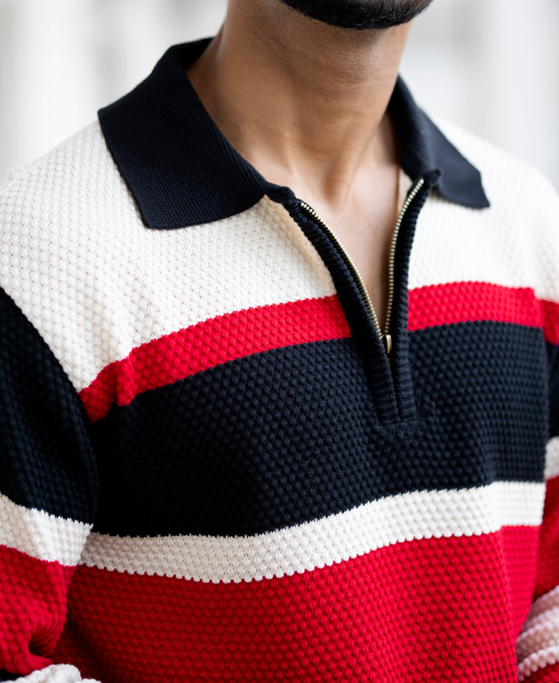 Multi Colour Regular Fit Full Sleeves T-Shirt