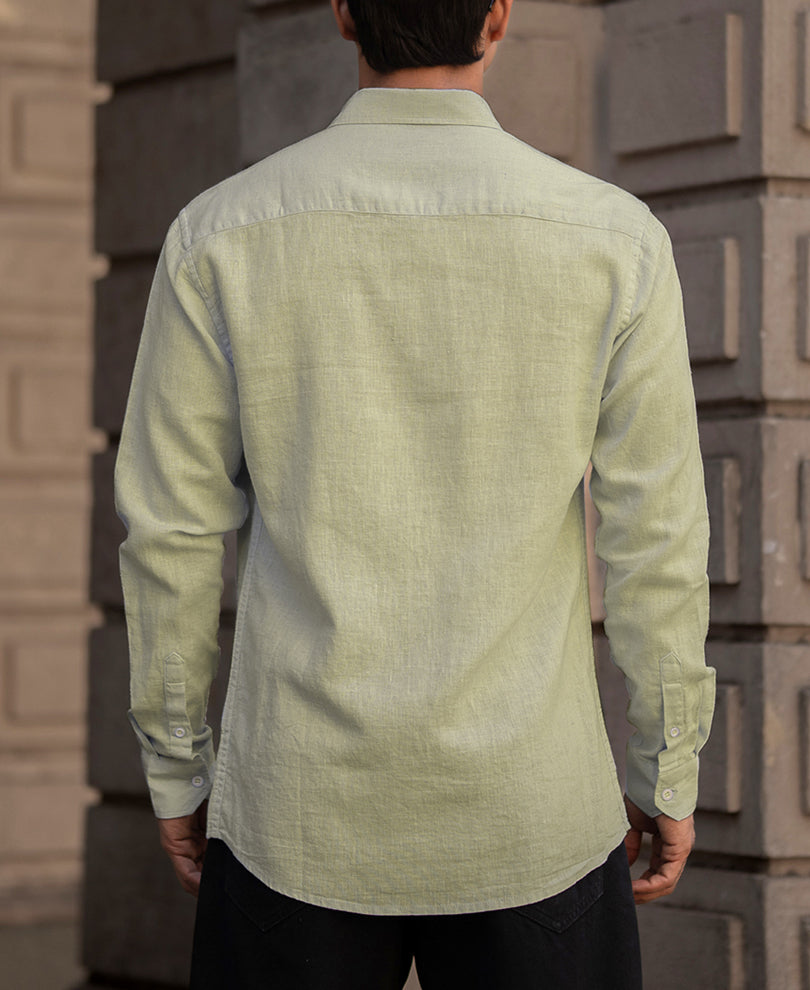 Pista Cotton Linen Regular Fit Full Sleeves Shirt