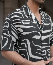 Black Abstract Flowy Printed Shirt