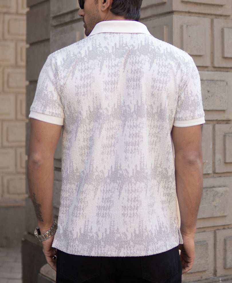 Grey Regular Fit Polo T-Shirt