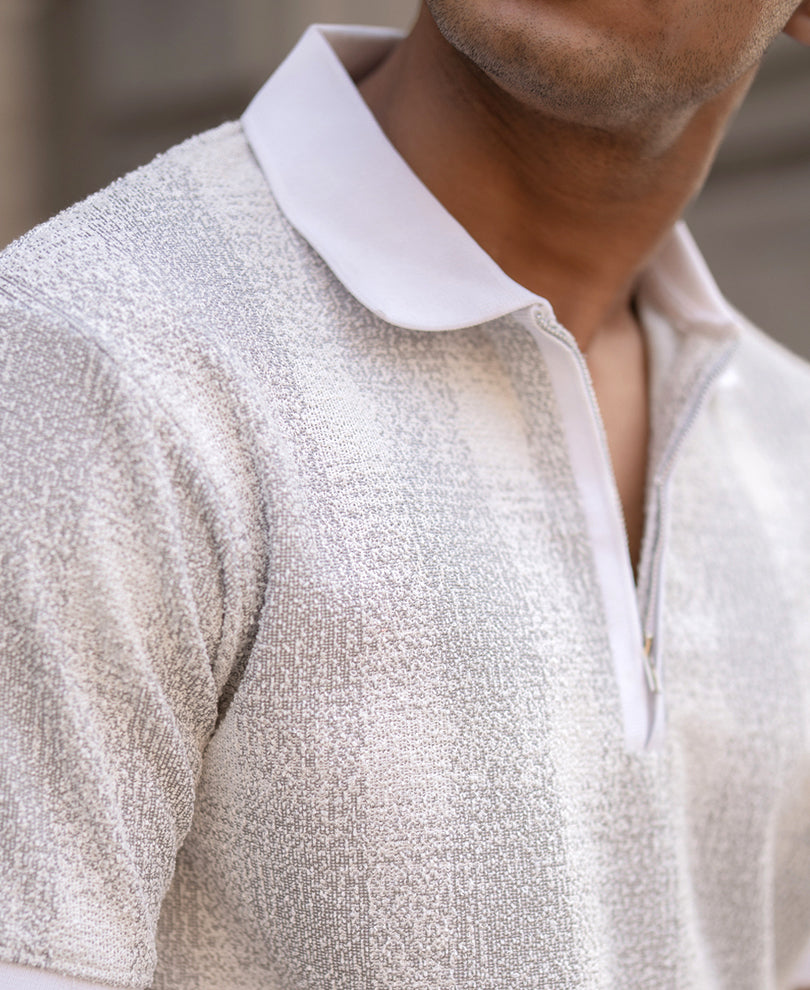 Grey Checks Polo T-Shirt