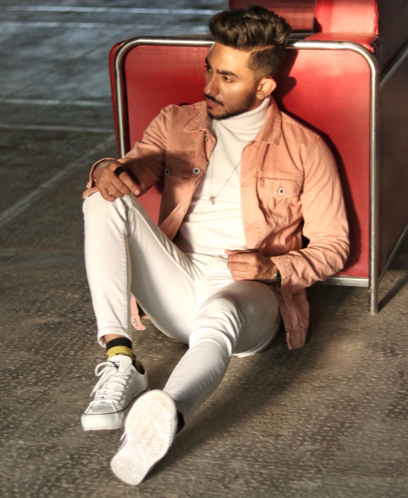 Sky Blue Polo Collar Half Sleeves T Shirt