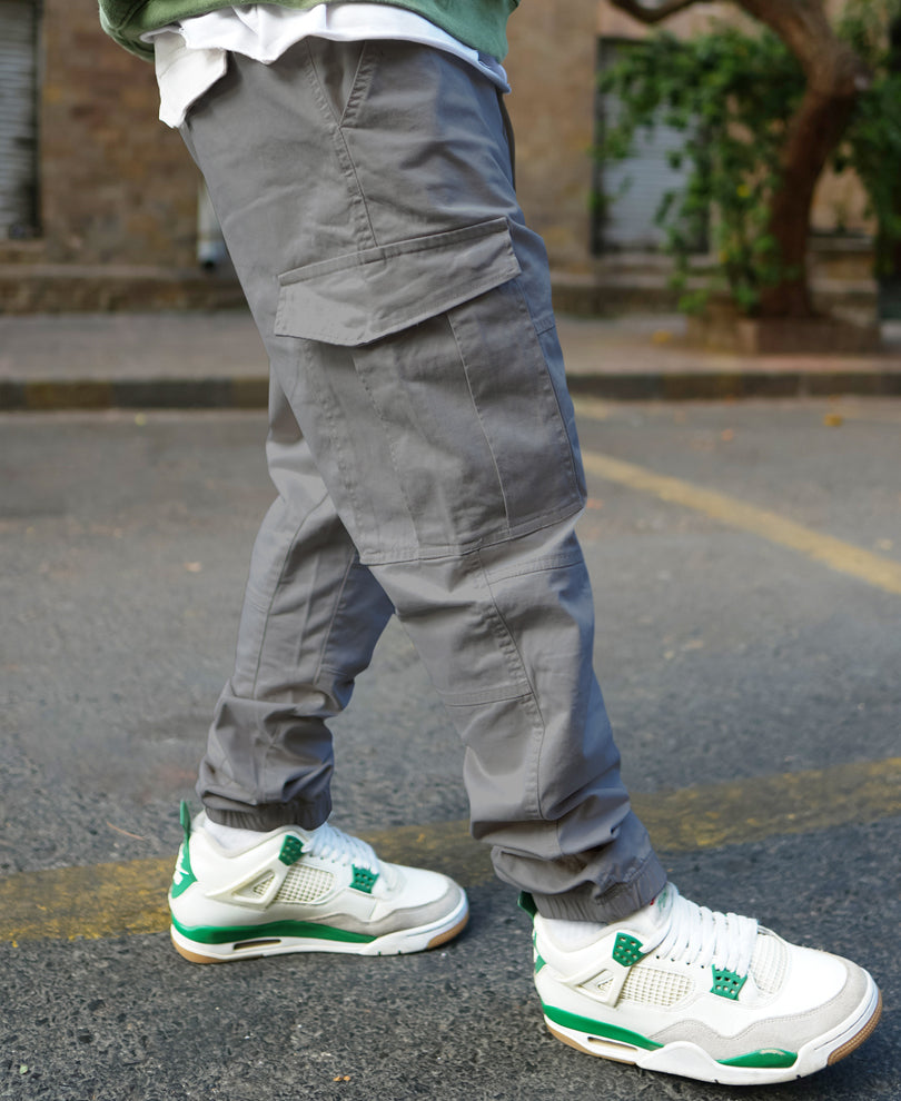 Grey Regular Fit Cargo Pant