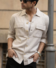 Natural Linen Double Pocket Shirt