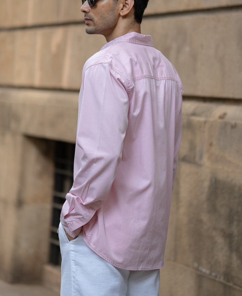 Pink Overdyed Structure Shirt
