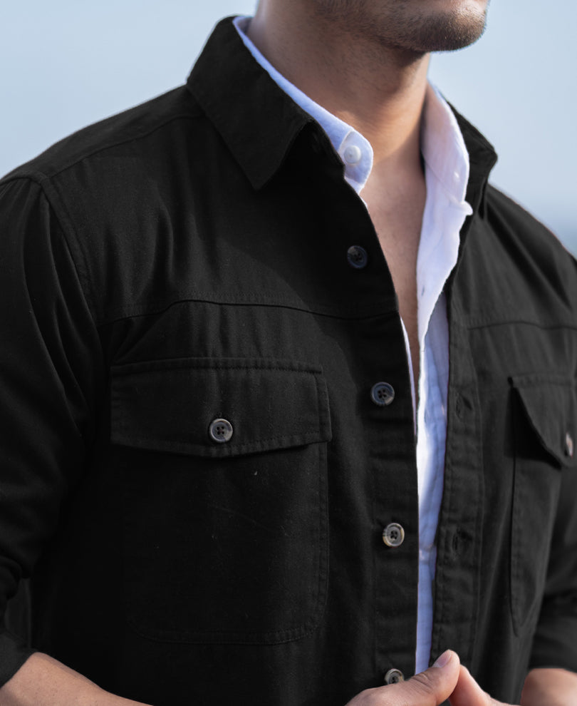 Black Denim Overshirt
