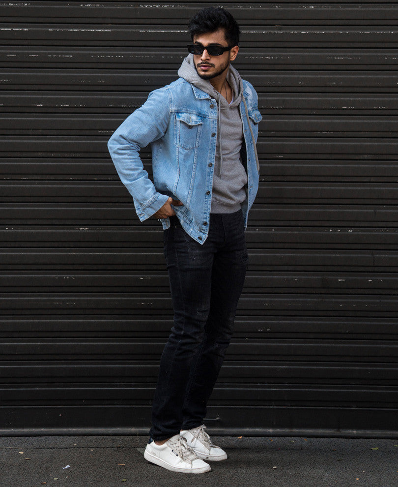 Light Blue Ripped Denim Jacket