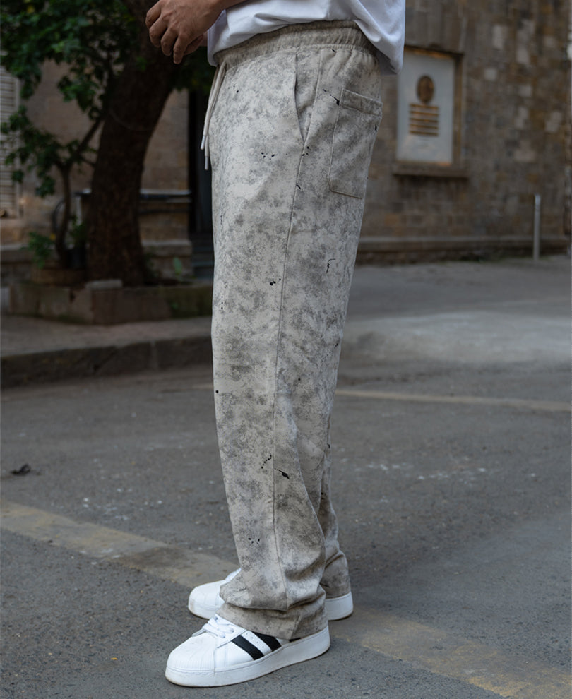 Neutral Printed Baggy Fit Trackpant