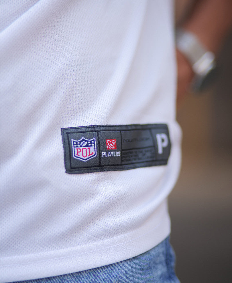 White 33 Print Oversize Drop Shoulder Dri-Fit Jersey