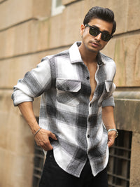 Black And White Checks Overshirt