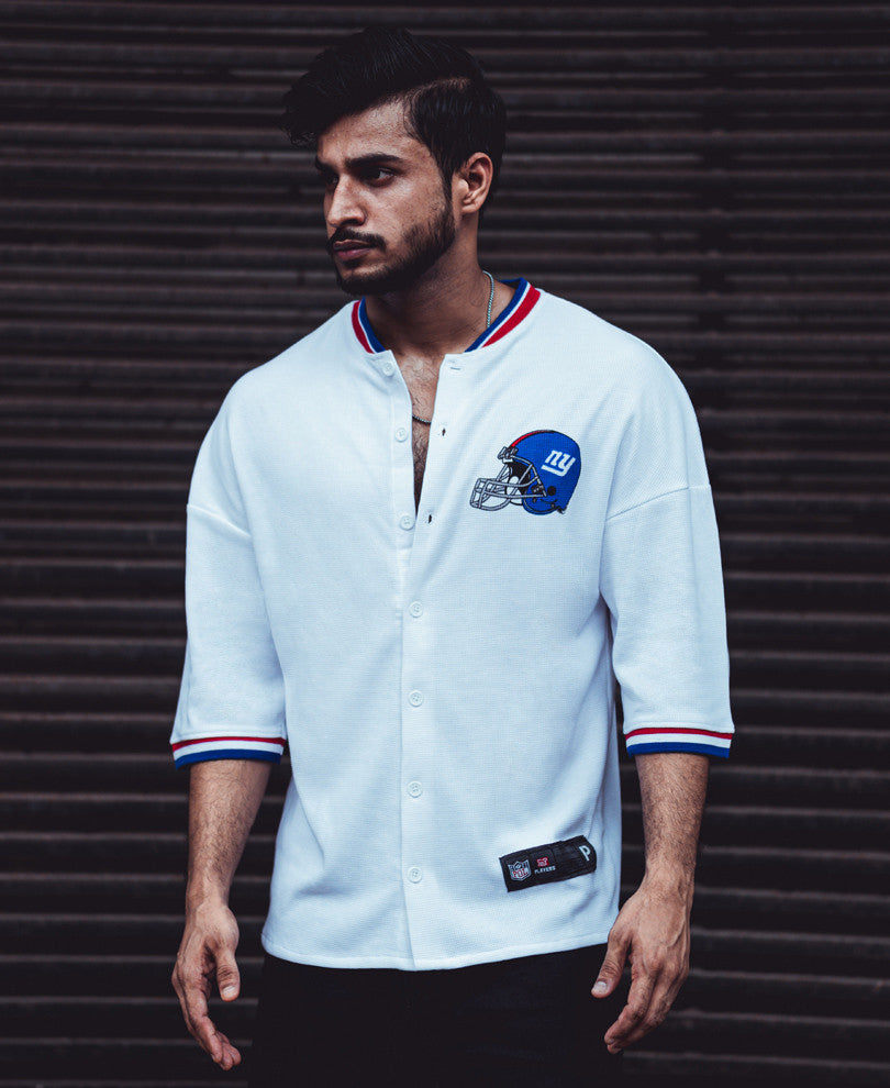 White Baseball Oversize Drop Shoulder T Shirt