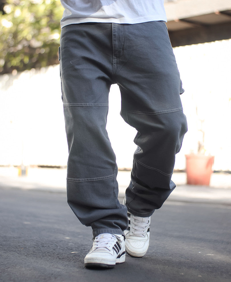 Dark Grey Carpenter Baggy Fit Jeans