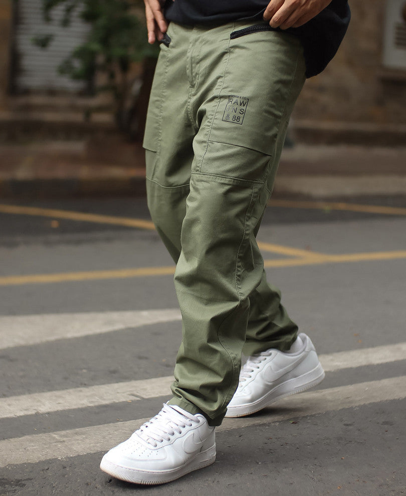 Olive Green Zipped Pocket Cargo Pant