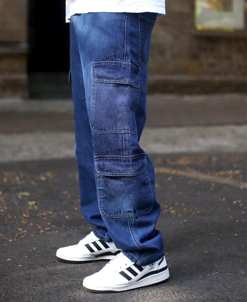 Dark Blue Carpenter Baggy Fit Denim Jeans