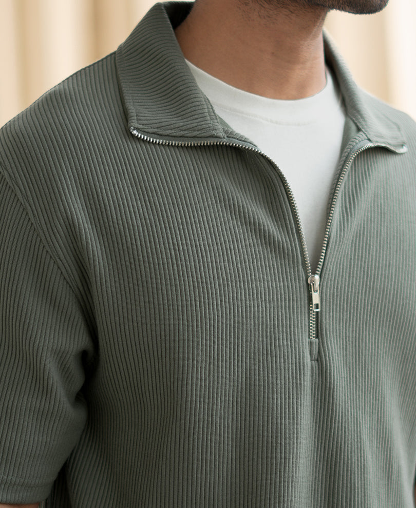 Agave Green Oversized Half Sleeves T-Shirt