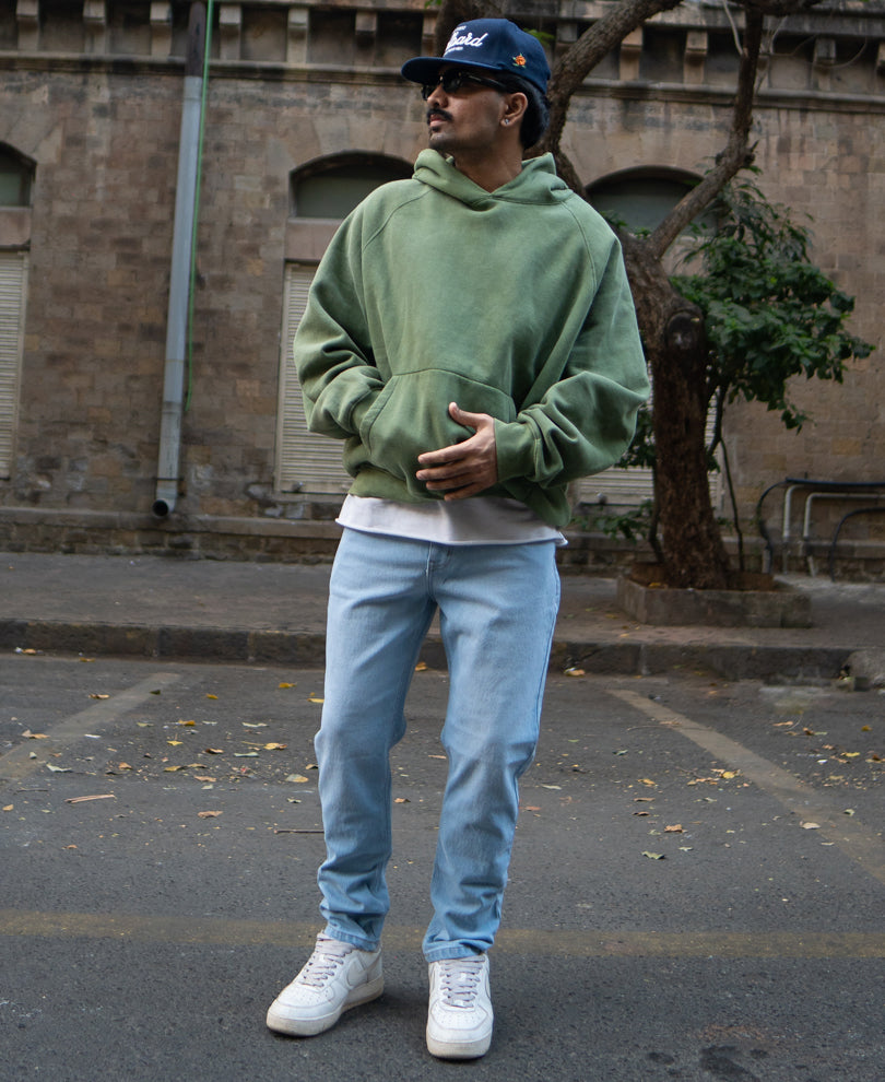 Sky Blue Denim Regular Fit Jeans.