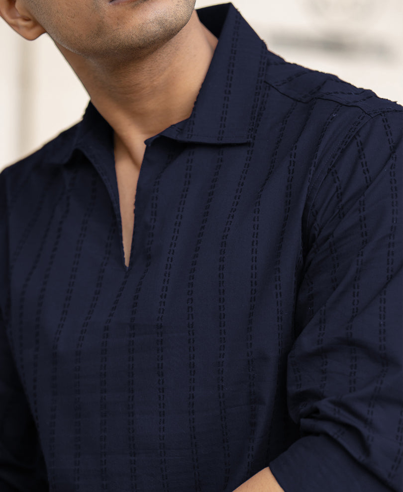 Navy Blue Full Sleeves Shirt