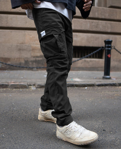 Black Regular Fit Cargo Pant With Multiple Pocket