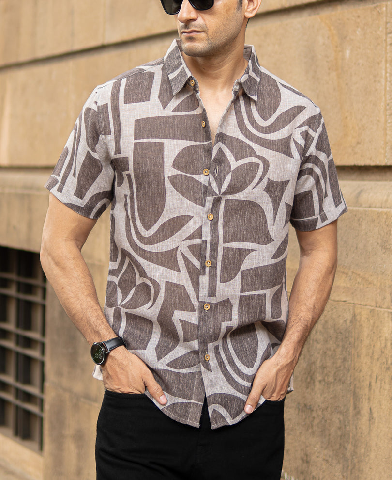 Brown Natural Print Shirt