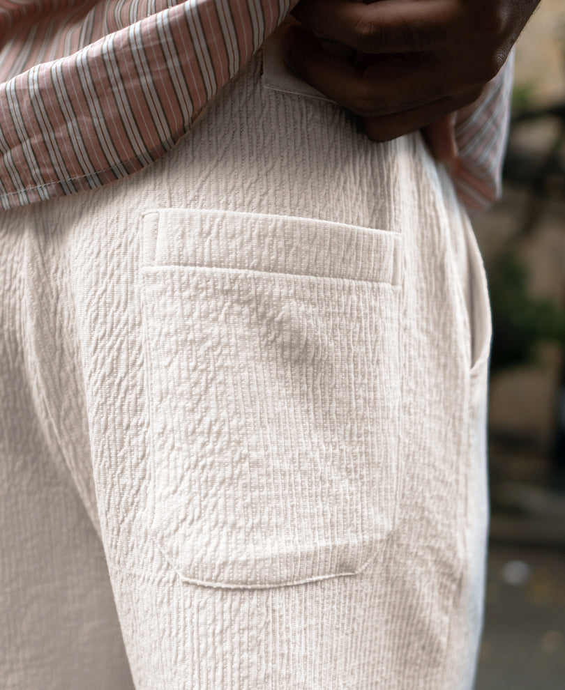 Cream Structured Trackpant