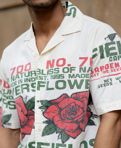Washed Flower Print Shirt