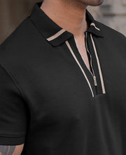 Black Chunky Half Sleeves Regular Fit T-Shirt